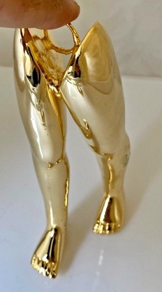 ExVoto Pair of Legs Hand Made Sterling Silver 925 Gold Plated